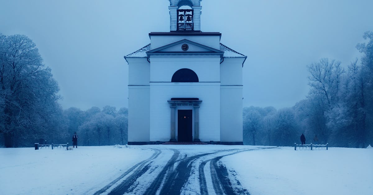 Winter / snow tires in Denmark for March - The Hørsholm Church in Horsholm, Denmark During Winter